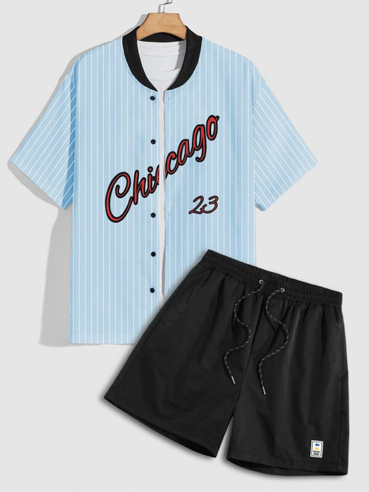 Baseball Short Sleeve Shirt And Shorts Set - Grafton Collection