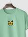 Butterfly Printed T Shirt And Vertical Stripe Shorts - Grafton Collection