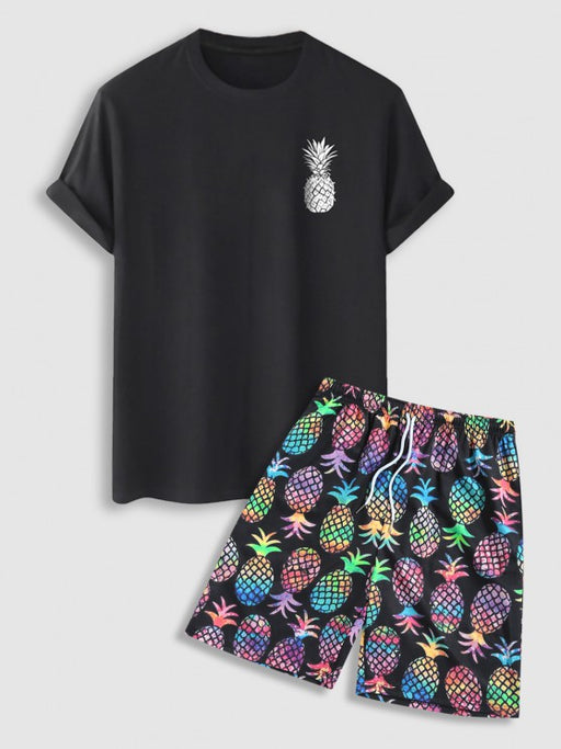 Pineapple Printed T Shirt And Shorts - Grafton Collection
