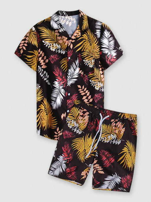 Lapel Shirt And Drawstring Shorts - Grafton Collection