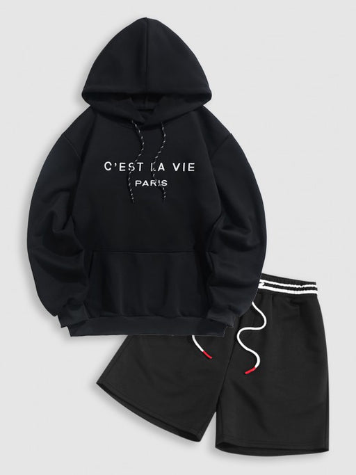Embroidered Hoodie And Striped Shorts - Grafton Collection
