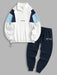 Letter Embroidery Sweatshirt And Sweatpants Set - Grafton Collection