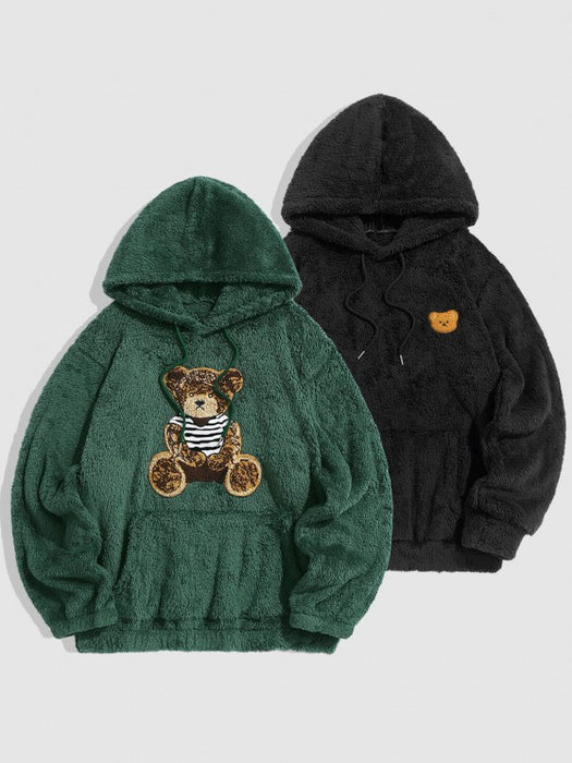 Bear Terry Embroidered Teddy Hoodies