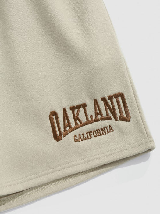 Oakland Embroider Hoodie And Shorts Set - Grafton Collection