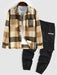 Plaid Wool Shacket And Cargo Pants Set - Grafton Collection