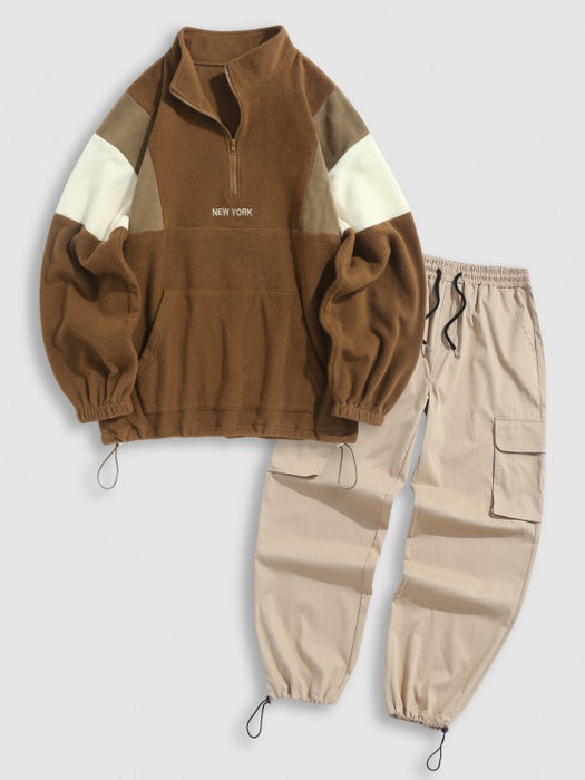 Half Zip Sweatshirt And Cargo Pants Set