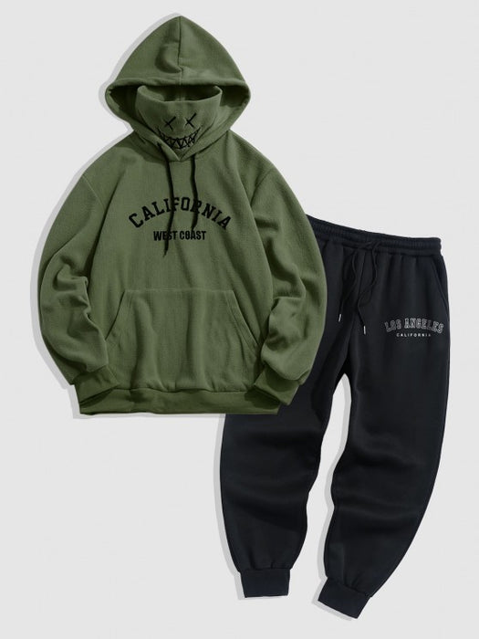 Vintage Graphic Hoodie And Jogger Pants Set