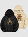 2 Pieces Bear Embroidery Hoodie Set - Grafton Collection