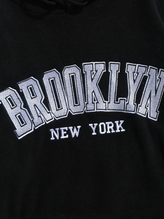 Brooklyn Embroidered Hoodie And Pants Set