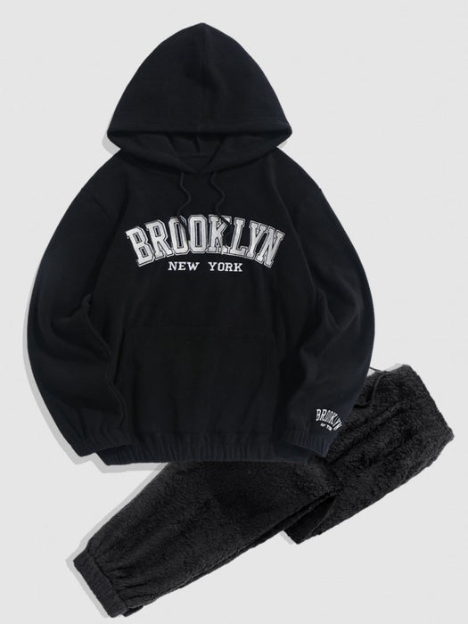 Brooklyn Embroidered Hoodie And Pants Set