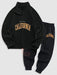 Letters Embroidered Sweatshirt And Sports Pants Set - Grafton Collection