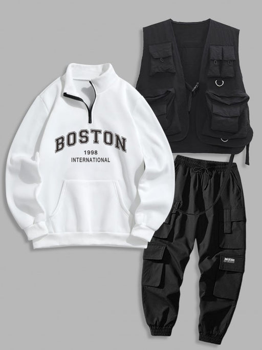 Sweatshirt And Cargo Jogger Pants Set - Grafton Collection