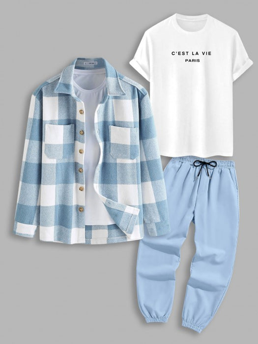 3 Pieces Letter Printed Outfit Sets - Grafton Collection