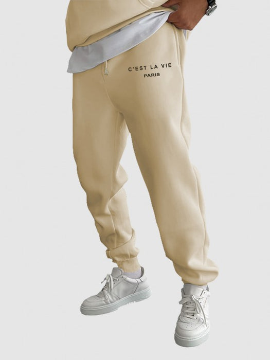 Letter Sweatshirt And Pants Set - Grafton Collection