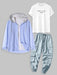 3 Pieces Letter Printed Jogger Pants Set - Grafton Collection