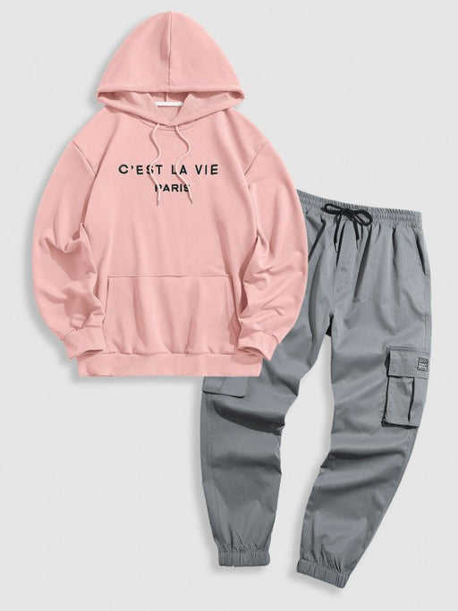 Streetwear Hoodie With Beam Feet Cargo Pants Set - Grafton Collection