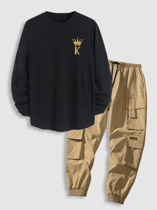 Letter T Shirt And Pants Set - Grafton Collection