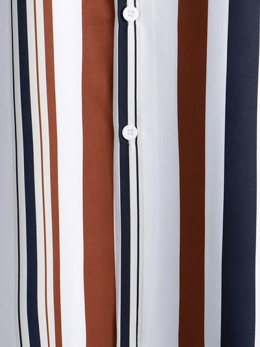 Vertical Stripes Shirt And Pants Set