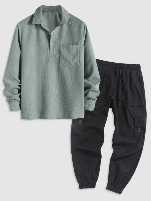 Long Sleeves Popover Shirt And Pants Set - Grafton Collection