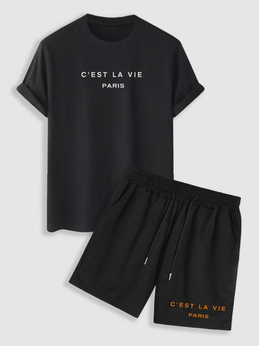 Casual T-Shirt And Drawstring Shorts Set - Grafton Collection