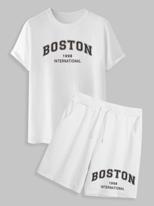 Boston Print And Pocket Shorts Set - Grafton Collection