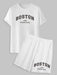 Boston Print And Pocket Shorts Set - Grafton Collection