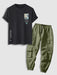 Sea Wave Printed T-shirt With Jogger Set - Grafton Collection