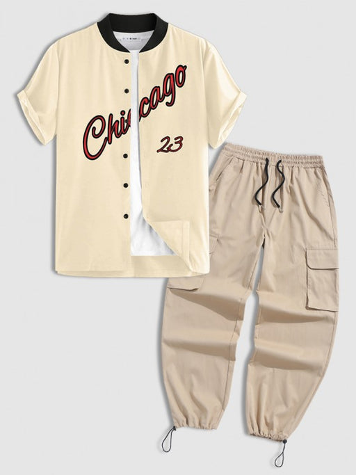 Chicago Baseball Shirt With Cargo Pants - Grafton Collection