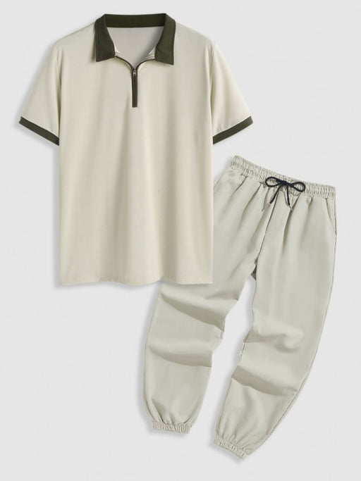 Polo Collared T-shirt With Jogger Pants - Grafton Collection