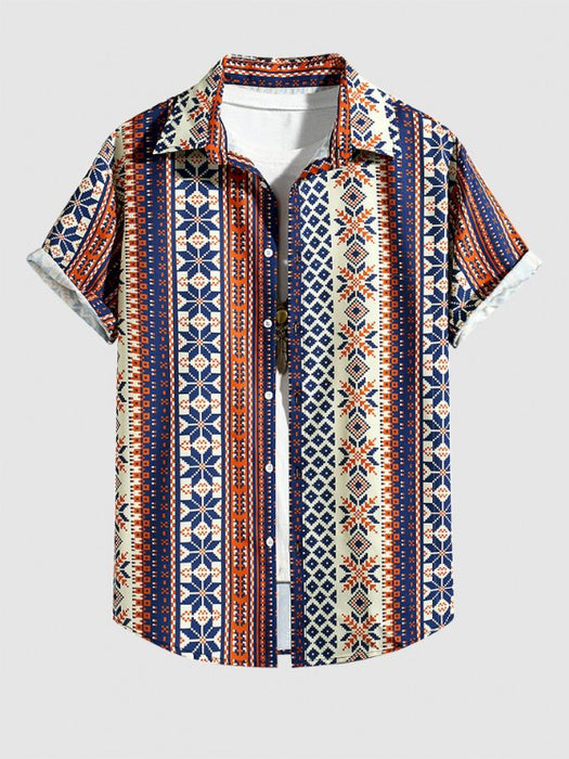 Retro Ethnic Shirt With Techwear Pants - Grafton Collection