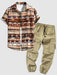 Stripe Print Shirt With Cargo Pants Set - Grafton Collection