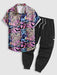 Leopard Pattern Shirt And Cargo Pants Set - Grafton Collection