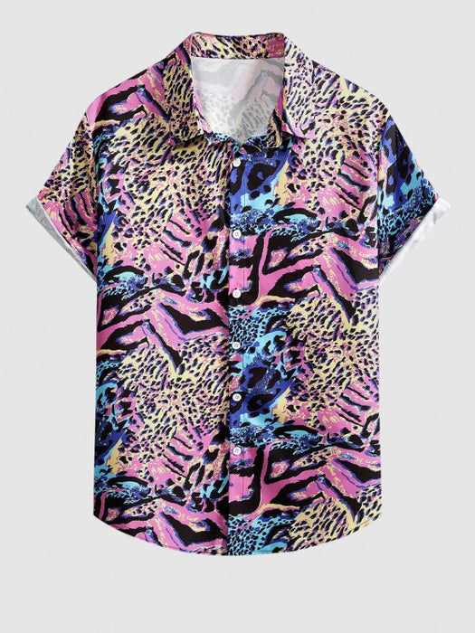 Leopard Pattern Shirt And Cargo Pants Set