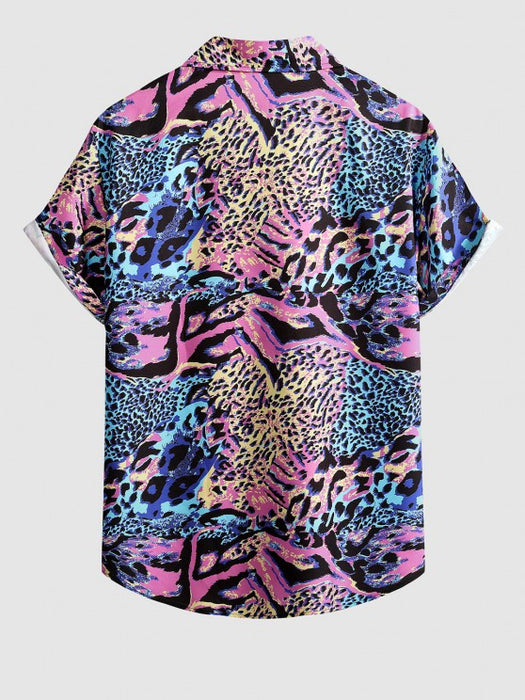 Leopard Pattern Shirt And Cargo Pants Set