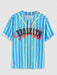 Fire Flame Striped Baseball Shirt And Shorts - Grafton Collection