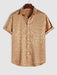 Silky Leopard Print Satin Short Sleeve Shirt - Grafton Collection