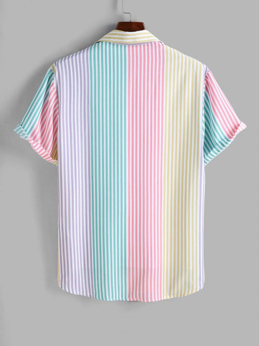 Astronaut Print T Shirt And Stripes Shirt And Cargo Pants Set