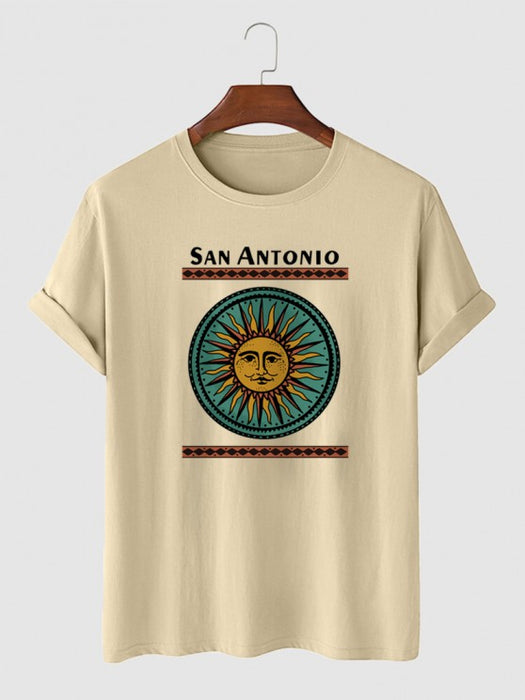Sun Pattern T Shirt With Beam Pants Set - Grafton Collection