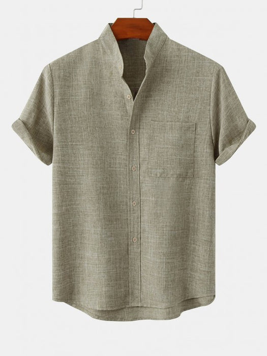 Textured Shirt And Suit Shorts - Grafton Collection