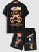 Bear Pocket T-Shirt And Sweat Shorts - Grafton Collection