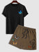 Slogan Butterfly Pattern T Shirt And Shorts - Grafton Collection