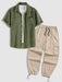 Embroidered Shirt And Cargo Pants Set - Grafton Collection
