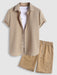 Textured Shirt And Casual Shorts Set - Grafton Collection