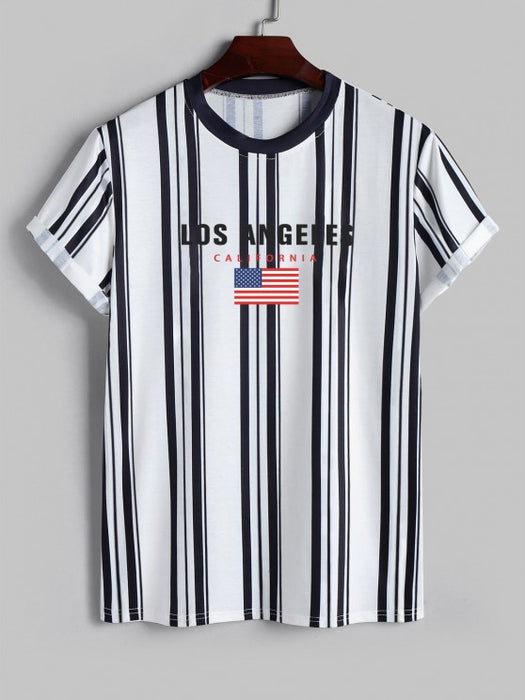 Striped T Shirt And Shorts Set