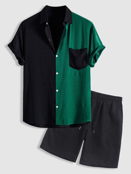 Two Tone Shirt And Basic Shorts - Grafton Collection