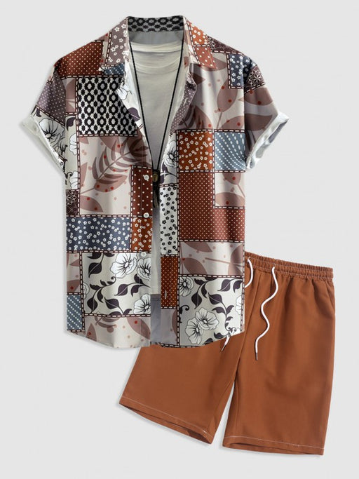 Printed Short Sleeve Shirt With Shorts Set - Grafton Collection