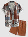 Printed Short Sleeve Shirt With Shorts Set - Grafton Collection