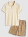 Textured Short Sleeves T-Shirt And Shorts - Grafton Collection