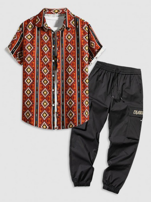 Short Sleeves Shirt And Cargo Pants - Grafton Collection