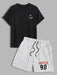 Printed Short Sleeves T Shirt And Shorts Set - Grafton Collection